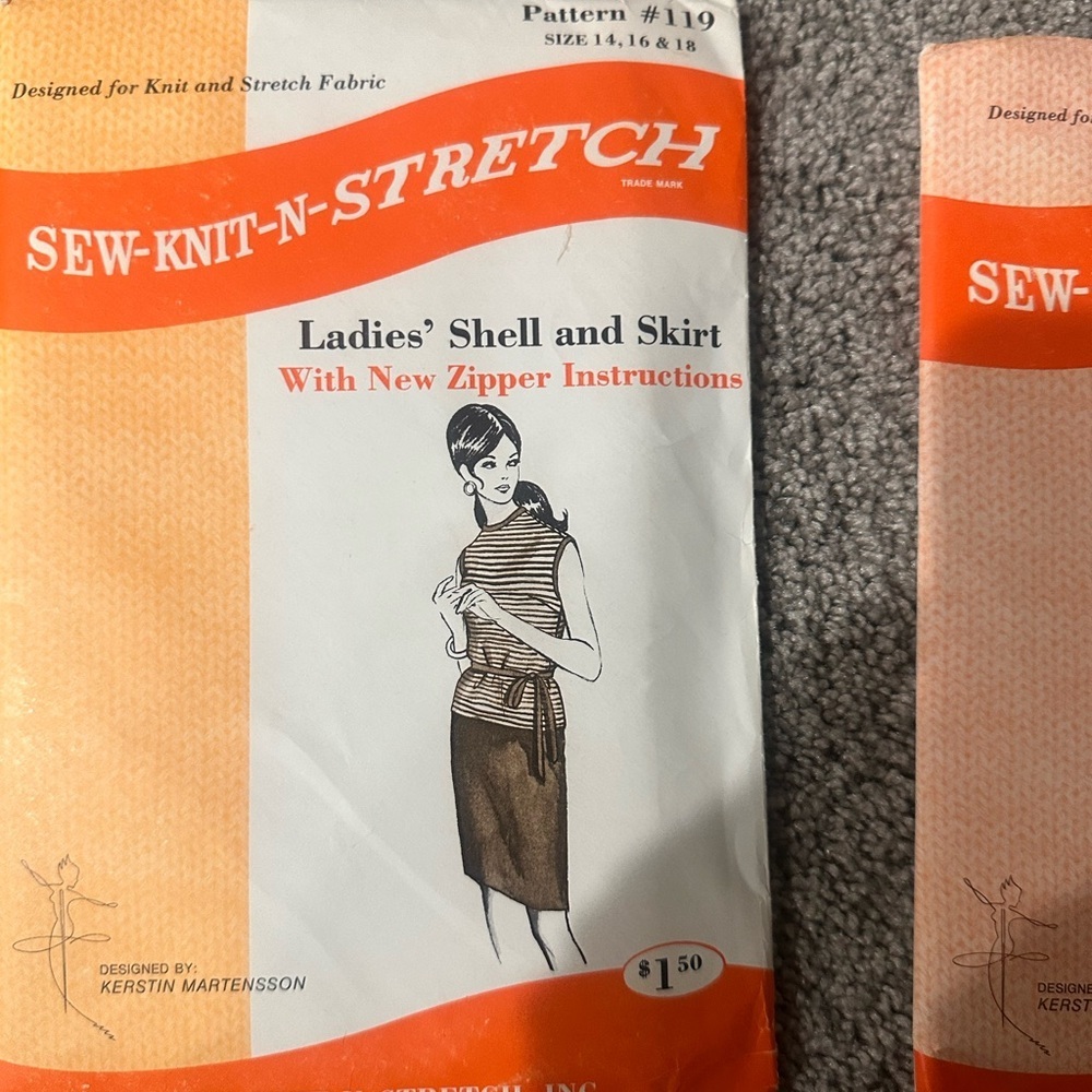 Vintage SEALED Sew-Knit-N-Stretch Patterns - Picture 2 of 3